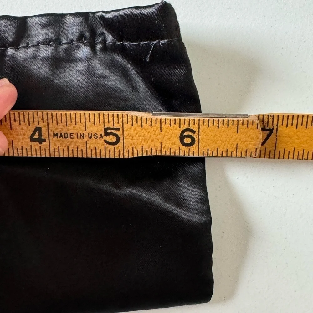 Yves Saint Laurent Black Satin Cosmetic Cover Open Slot Pouch